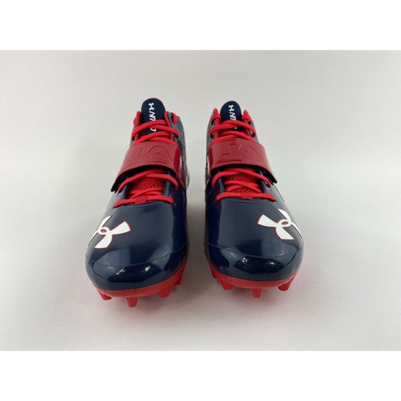Under Armour Nitro Spine Men's Size 12.5 Football Cleats Navy Red - Picture 4 of 10